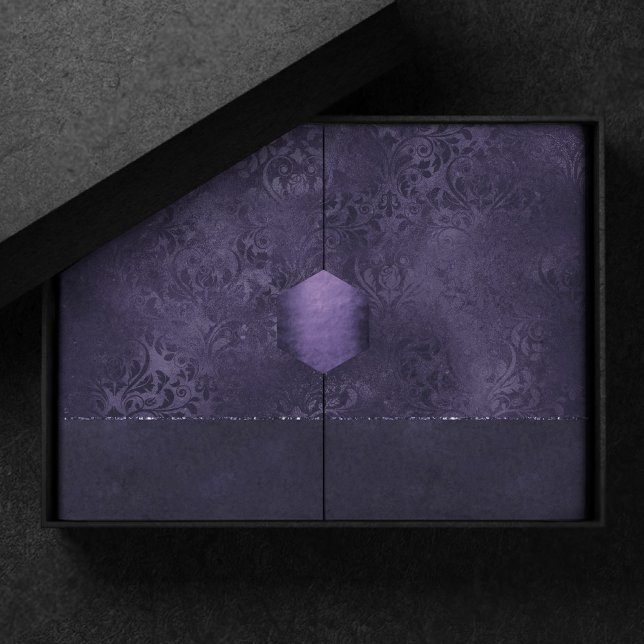 Midnight Indigo Romance | Satiny Grunge Damask Tissue Paper (Creator Uploaded)