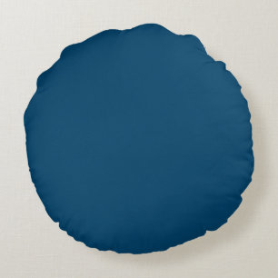 Midnight Indigo Solid Colour Round Cushion