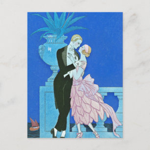 Midnight Kiss Art Deco Postcard