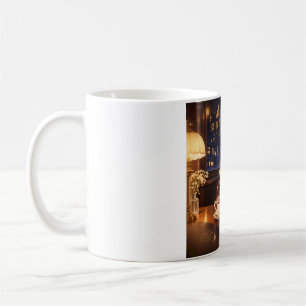 Midnight Kissaten Cat Mug Japanese Retro Café Ar