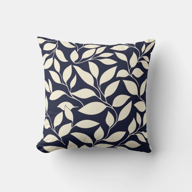 Midnight Leaf Cushion (Front)