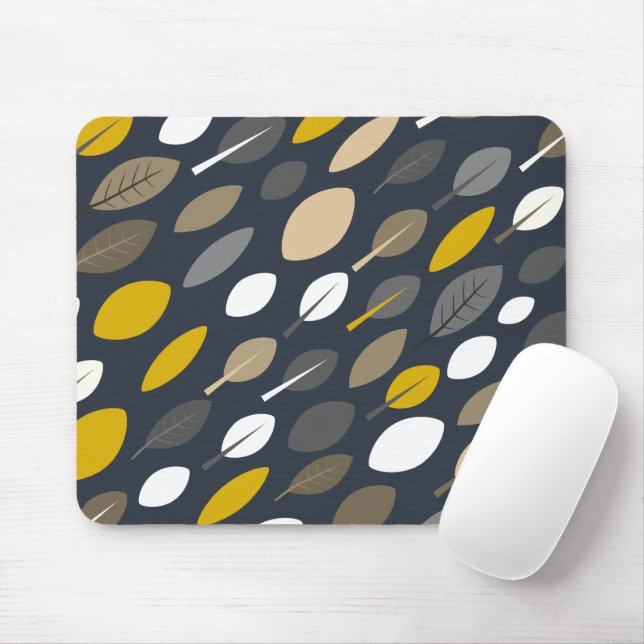 Midnight Leaves Mouse Mat (With Mouse)