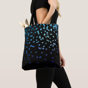 Midnight Leaves on Black Tote Bag