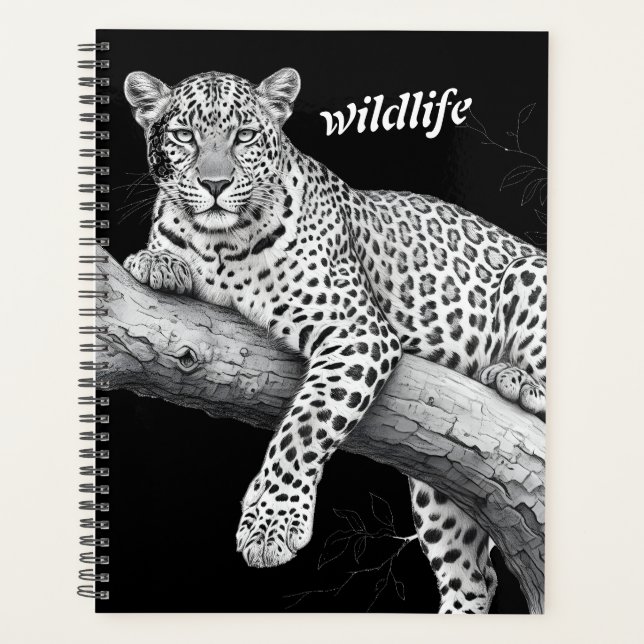 Midnight Leopard , Wildlife Illustration Planner (Front)