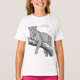 Midnight Leopard , Wildlife Illustration T-Shirt