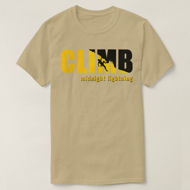 MIDNIGHT LIGHTNING Bouldering Rock Climbing  T-Shirt (Design Front)
