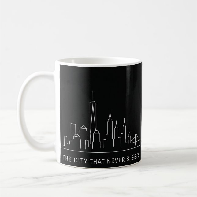 Midnight Lines: NYC Never Sleeps Coffee Mug (Left)