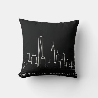 Midnight Lines: NYC Never Sleeps Cushion