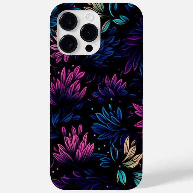 MIDNIGHT LUMINOUS FLOWER DESIGN Case-Mate iPhone CASE (Back)