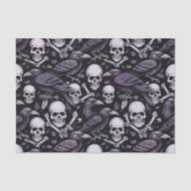 Midnight Macabre, Goth Skull Raven in Purple