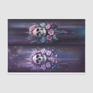 Midnight Macabre, Stunning Gothic Skull in Plum Tissue Paper