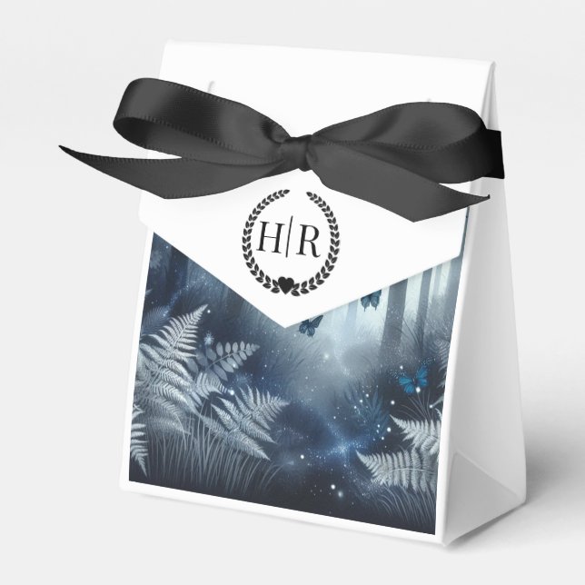 Midnight Magic and Moonlit Wings Wedding Favour Box (Front Side)