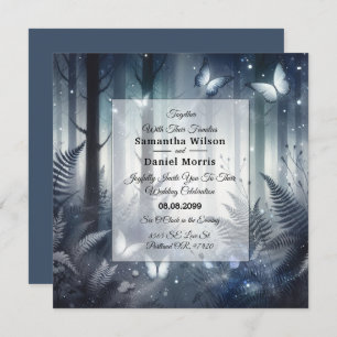 Midnight Magic and Moonlit Wings Wedding Invitation