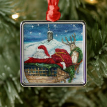 Midnight Magic Submarine Santa Ornament 