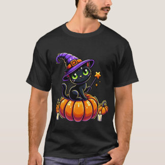 Midnight Magic: The Enchanted Cat's Moonlit Spell" T-Shirt