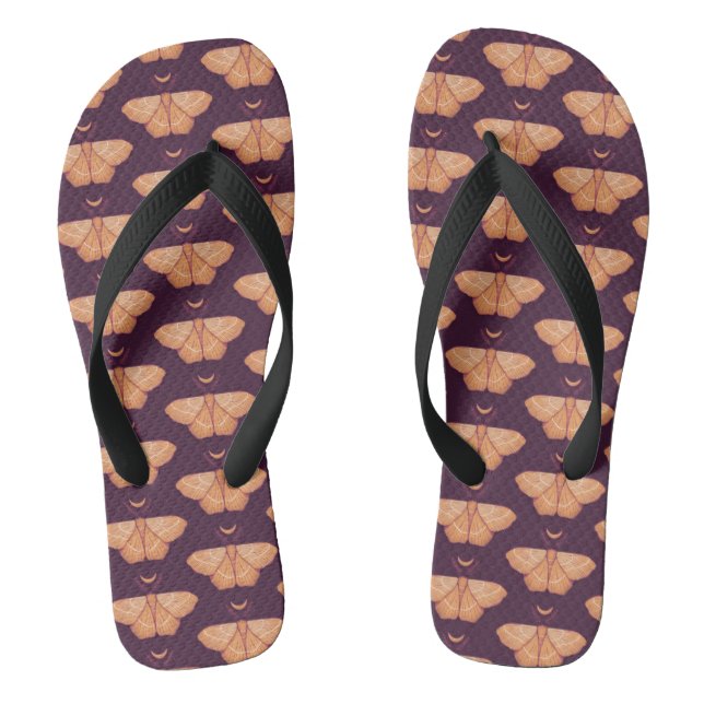 Midnight Magic: Witchy Night Moth Flip Flops (Footbed)