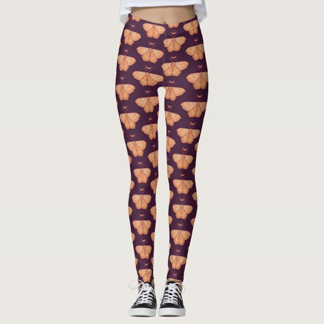 Midnight Magic: Witchy Night Moth Leggings (Front)