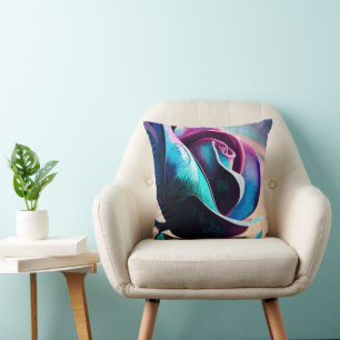 Midnight Majesty: The Dark Beauty of Black Roses Cushion