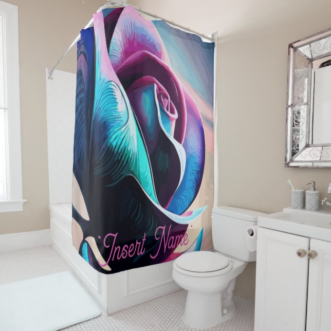 Midnight Majesty: The Dark Beauty of Black Roses Shower Curtain (In Situ)