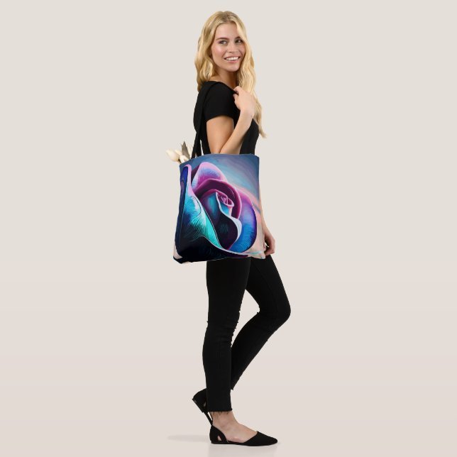 Midnight Majesty: The Dark Beauty of Black Roses Tote Bag (On Model)