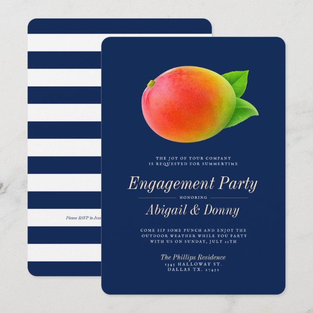 Midnight Mango | Outdoor Engagement Party Invitation (Front/Back)