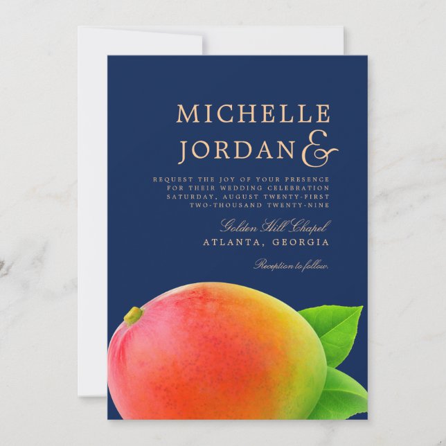 Midnight Mango | Wedding Celebration Invite (Front)