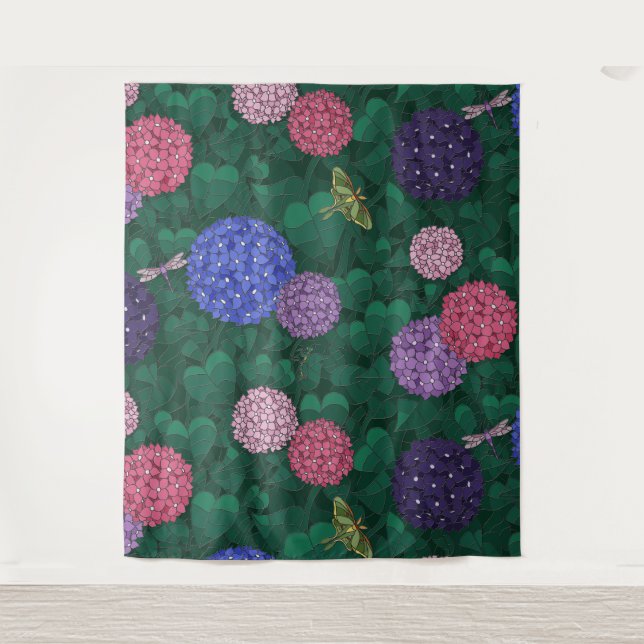 Midnight Mantis & Moon Moth Backdrop Tapestry (Front)