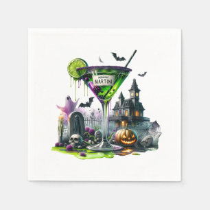 Midnight Martini Halloween Paper Napkin