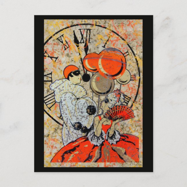 Midnight Masquerade Couple Postcard (Front)