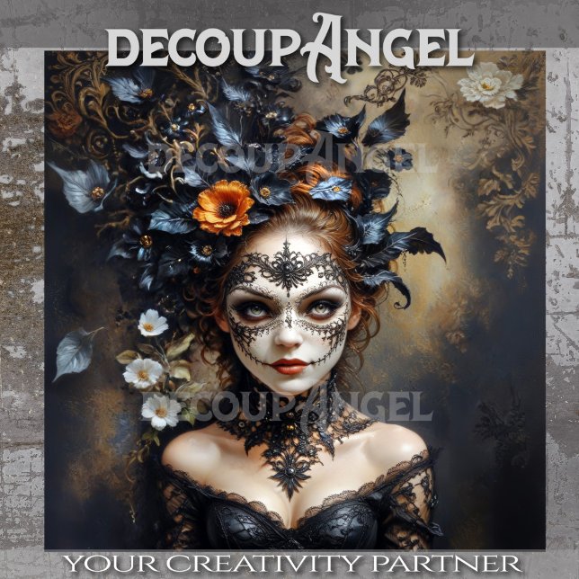 Midnight Masquerade – Enigmatic Elegance Decoupage Tissue Paper (Creator Uploaded)