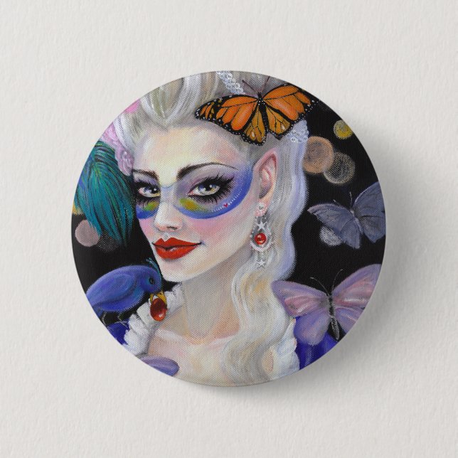 Midnight Masquerade Fairy 6 Cm Round Badge (Front)
