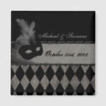 Midnight Masquerade Magnet<br><div class="desc">Gothic masquerade magnet - elegant design with vintage appeal,  featuring a dark Venetian mask and highly textured backgrounds. Don't forget to save the date for your Gothic or Halloween wedding party,  or change the text to customise your magnet completely.</div>