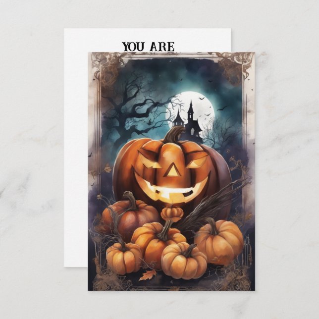 Midnight Masquerade: The Ultimate Customisable Hal Invitation (Front/Back)