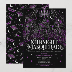 Midnight Masquerade Witchy Halloween Girls Night Invitation