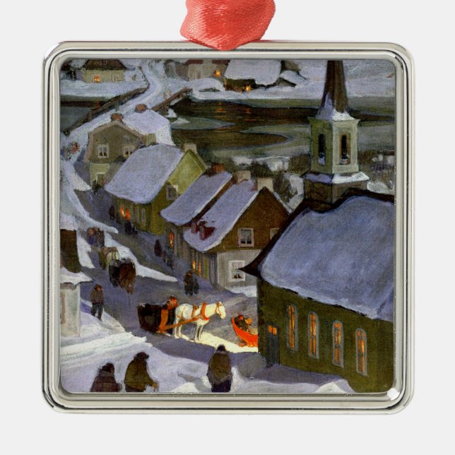 Midnight Mass, famous painting,  Metal Tree Decoration (Front)