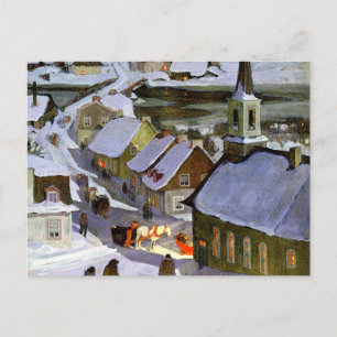 Midnight Mass, fine art painting, Postcard