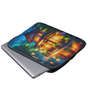 Midnight Matcha – Cosy Japanese Lofi Café Laptop Sleeve