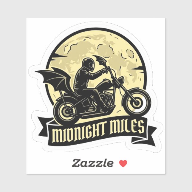Midnight Miles Gothic Bat Wing Biker Vinyl (Sheet)