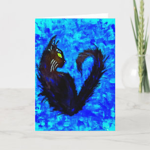 Midnight Mischief "Miaou" Blank Greeting Card