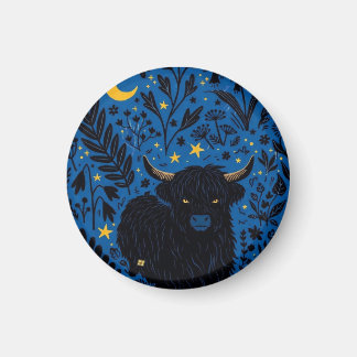 Midnight Moo Keychain Magnet