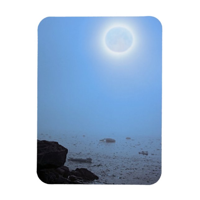 Midnight Moon | Arctic, Svalbard Magnet (Vertical)