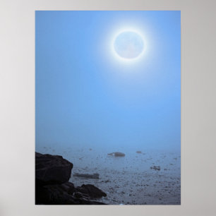 Midnight Moon   Arctic, Svalbard Poster