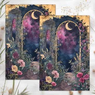 MIDNIGHT MOON GARDEN DECOUPAGE TISSUE PAPER