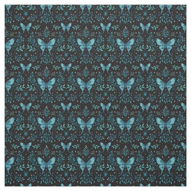 Midnight Moth Fabric (Swatch)