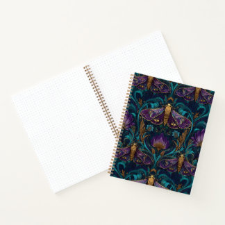 Midnight Moths Art Nouveau Halloween Notebook