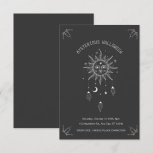 Midnight Mysteries: Boho Astrology Halloween Invitation