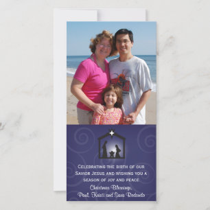 Midnight Nativity Christmas Photo Card