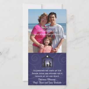 Midnight Nativity Christmas Photo Card