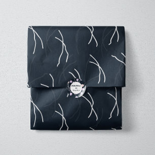 Midnight Navy Abstract Sketchy Dashes Tissue Paper