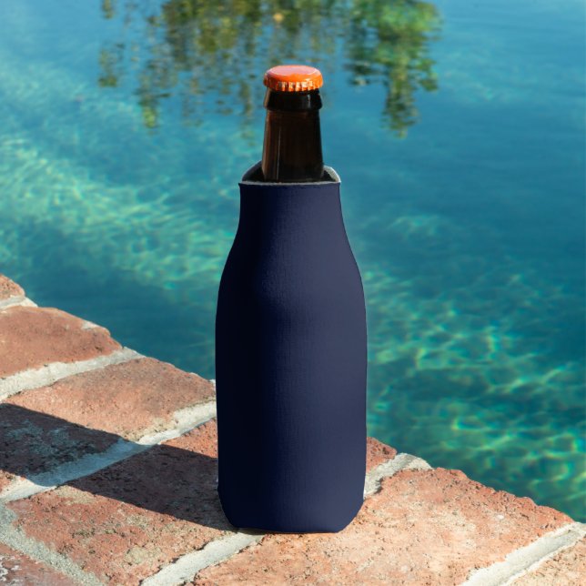 Midnight Navy Blue Solid Colour Bottle Cooler (In Situ Pool)